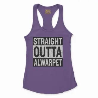 Straight Outta Alwarpet Women's Racerback Tank in Solid Purple Rush Color