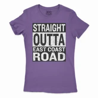 Straight Outta Ecr Women’s T-Shirt in Solid Purple Rush Color