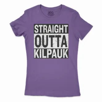 Straight Outta Kilpauk Women’s T-Shirt in Solid Purple Rush Color