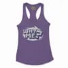 Why Me? Women's Racerback Tank in Solid Purple Rush Color