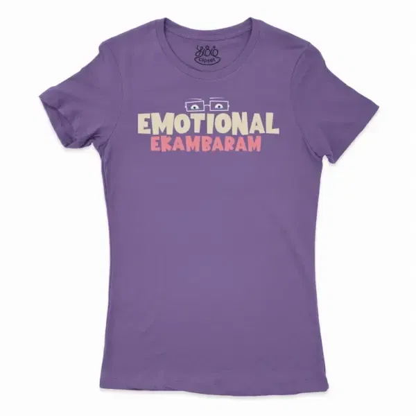 Emotional Ekambaram Women’s T-Shirt in Solid Purple Rush Color