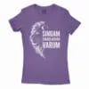 Singam Singuladhan Varum Women's T-Shirt in Solid Purple Rush Color
