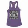 Straight Outta Sboa Women's Racerback Tank in Solid Purple Rush Color