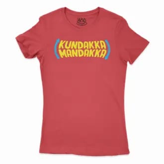 Kundakka Mandakka Women’s T-Shirt in Solid Red Color