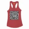 Straight Outta Pollachi Women's Racerback Tank in Solid Red Color