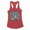 Straight Outta Ambattur Women's Racerback Tank in Solid Red Color