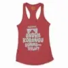 Echuuse Me Andha Korangu Bomma Ena Velai? Women's Racerback Tank in Solid Red Color