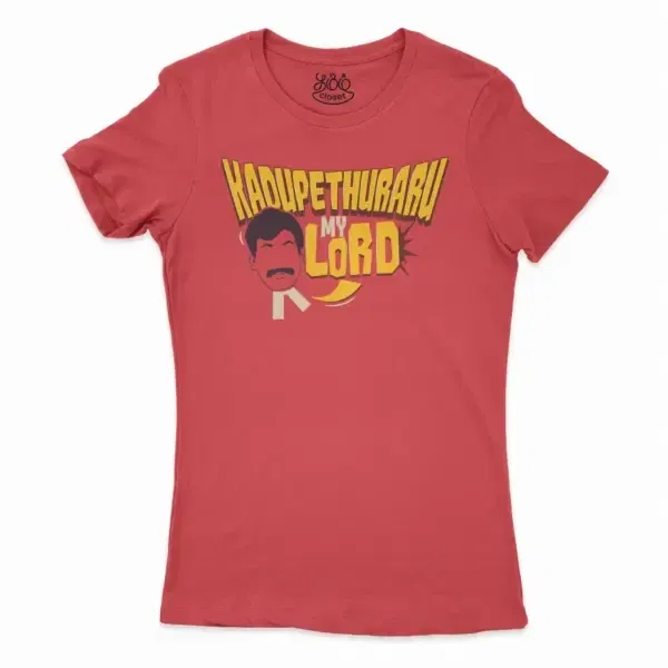 Kadupethuraru My Lord Women’s T-Shirt in Solid Red Color