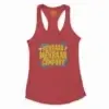 Kekraan Mekraan Company Women's Racerback Tank in Solid Red Color