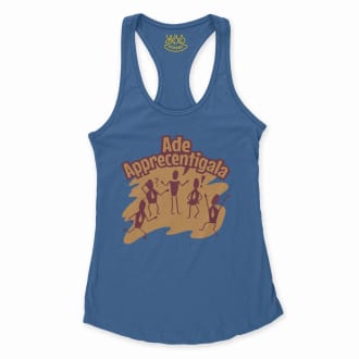 Ade Apprecentingala Women's Racerback Tank in Solid Royal Color