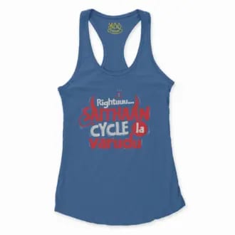 Rightuuu.. Saithaan Cycle La Varudhu Women's Racerback Tank in Solid Royal Color