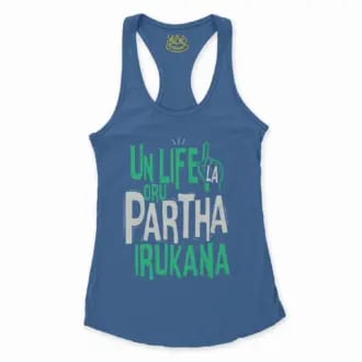 Un Life La Oru Partha Irukana Women's Racerback Tank in Solid Royal Color