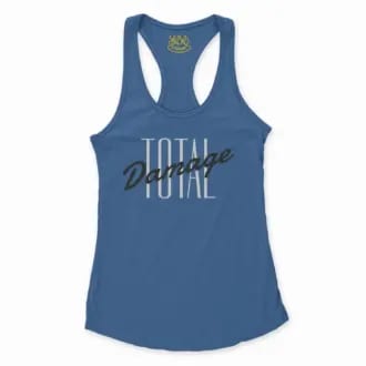Total Damage Women's Racerback Tank in Solid Royal Color