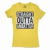 Straight Outta Ambattur Women’s T-Shirt in Solid Vibrant Yellow Color