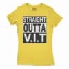Straight Outta Vit Women’s T-Shirt in Solid Vibrant Yellow Color