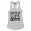 Straight Outta Iit Madras Women's Racerback Tank in Solid White Color
