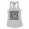 Straight Outta Hangover Women's Racerback Tank in Solid White Color