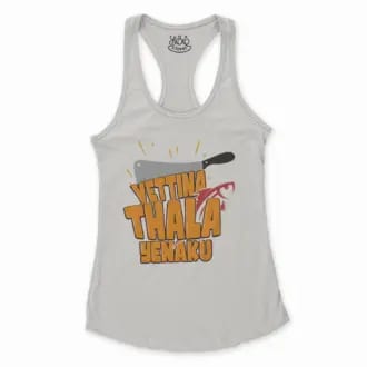 Vettina Thala Yenaku Women's Racerback Tank in Solid White Color