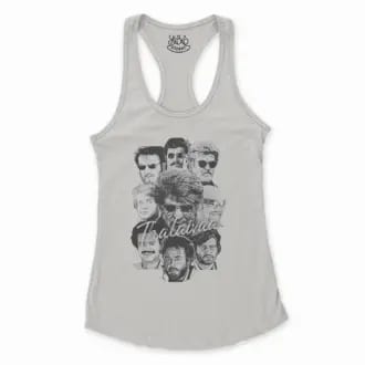 Thalaivaa Avatars Women's Racerback Tank in Solid White Color