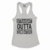 Straight Outta Coimbatore Women's Racerback Tank in Solid White Color