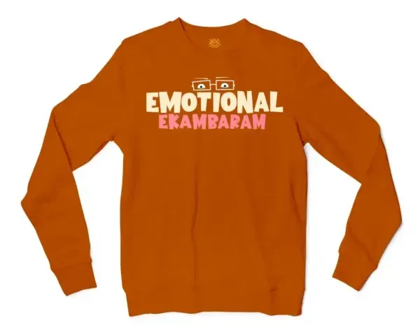 Emotional Ekambaram Men/Unisex Long Sleeve T-Shirt in Texas Orange Color