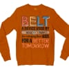 Belt A Device Men/Unisex Long Sleeve T-Shirt in Texas Orange Color