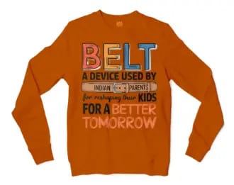 Belt A Device Men/Unisex Long Sleeve T-Shirt in Texas Orange Color