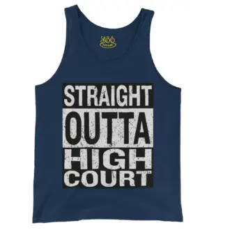 Straight Outta High Court Men/Unisex Tank Top in True Navy Color