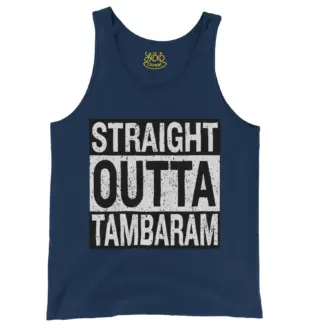 Straight Outta Tambaram Men/Unisex Tank Top in True Navy Color