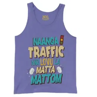 Naanga Traffic And Lovu La Matta Mattom Men/Unisex Tank Top in Violet Color