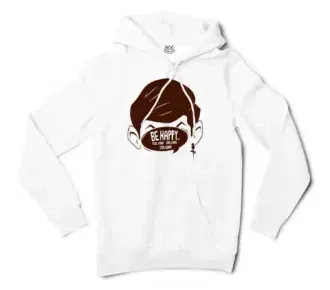 Be Happy, Cool Down, Cool Down, Cool Down Men/Unisex Hoodie in White Color