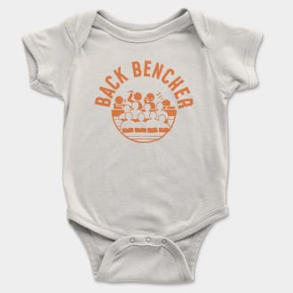 Back Bencher Short Sleeve Baby Onesie in White Color