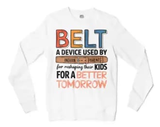 Belt A Device Men/Unisex Long Sleeve Sweatshirt in White Color