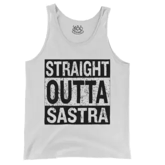 Straight Outta Sastra Men/Unisex Tank Top in White Color