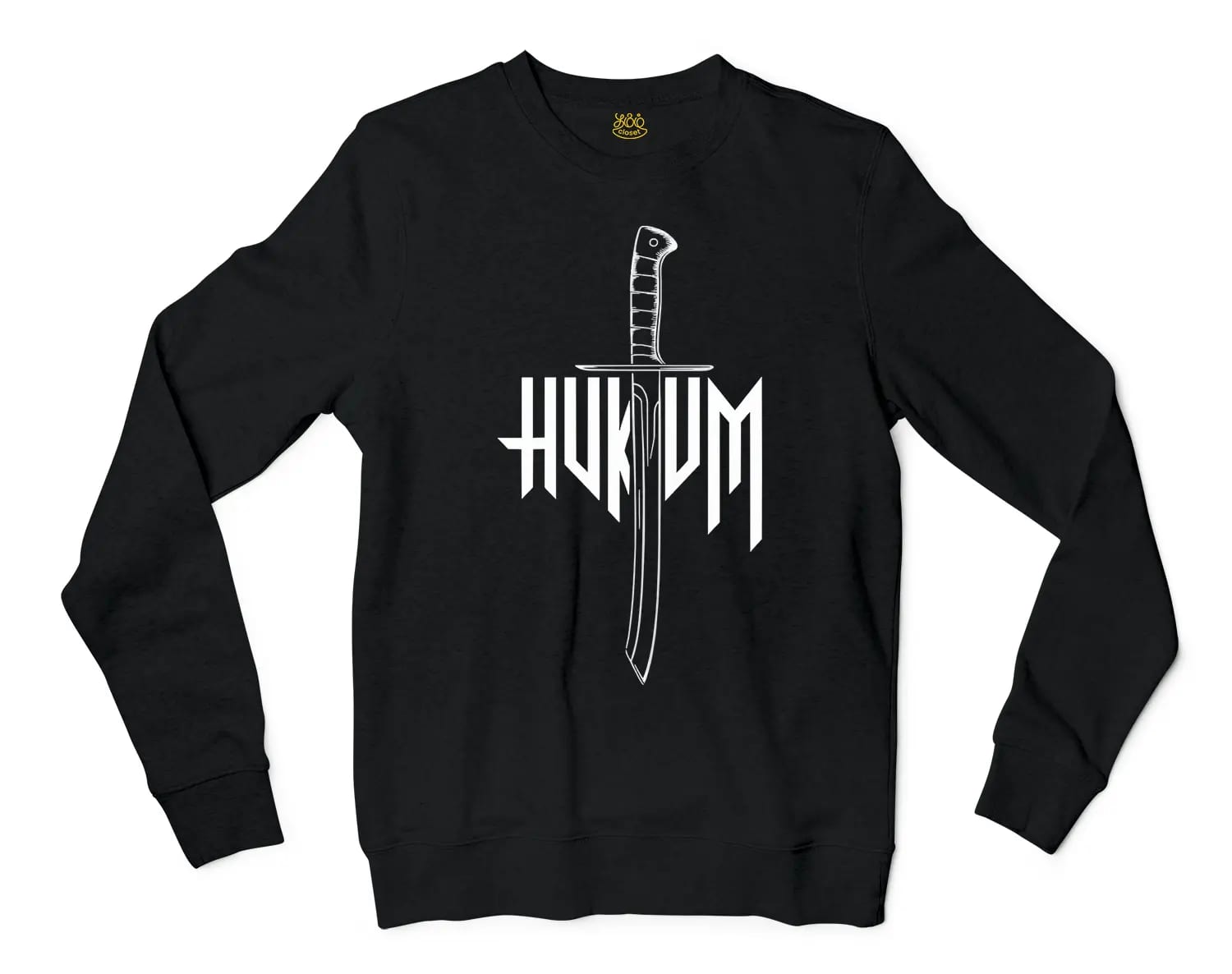 Hukum Men/Unisex Long Sleeve T-Shirt in Black Color
