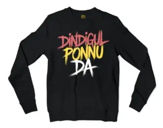 Dindigul Ponnu Da Men/Unisex Long Sleeve T-Shirt in Black Color