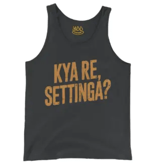 Kya Re, Settinga Men/Unisex Tank Top in Black Color