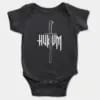 Hukum Short Sleeve Baby Onesie in Black Color