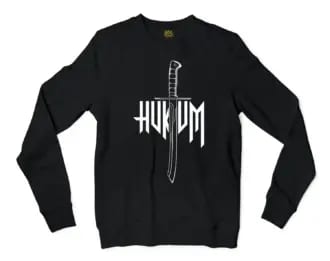 Hukum Men/Unisex Long Sleeve Sweatshirt in Black Color