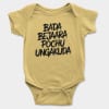Bada Bejaara Pochu Ungakuda (Black) Short Sleeve Baby Onesie in Butter Color