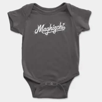 Maghizchi Short Sleeve Baby Onesie in Charcoal Color