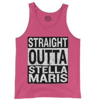 Straight Outta Stella Maris Men/Unisex Tank Top in Crunchberry Color