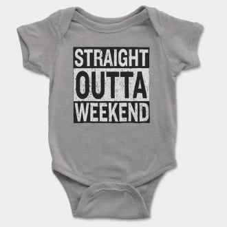 Straight Outta Weekend Short Sleeve Baby Onesie in Heather Color