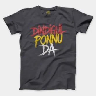 Dindigul Ponnu Da Men/Unisex T-Shirt in Heather Dark Grey Color