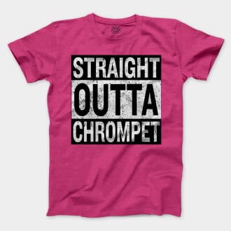Straight Outta Chrompet Men/Unisex T-Shirt in Heather Heliconia Color
