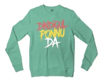 Dindigul Ponnu Da Men/Unisex Long Sleeve Sweatshirt in Heather Sport Dark Green Color