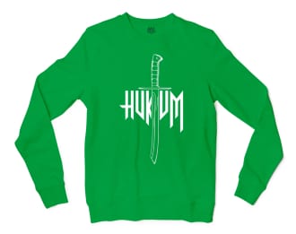 Hukum Men/Unisex Long Sleeve T-Shirt in Irish Green Color