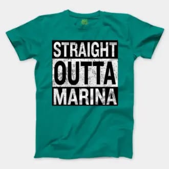 Straight Outta Marina Men/Unisex T-Shirt in Jade Dome Color
