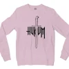 Hukum (Black) Men/Unisex Long Sleeve Sweatshirt in Light Pink Color