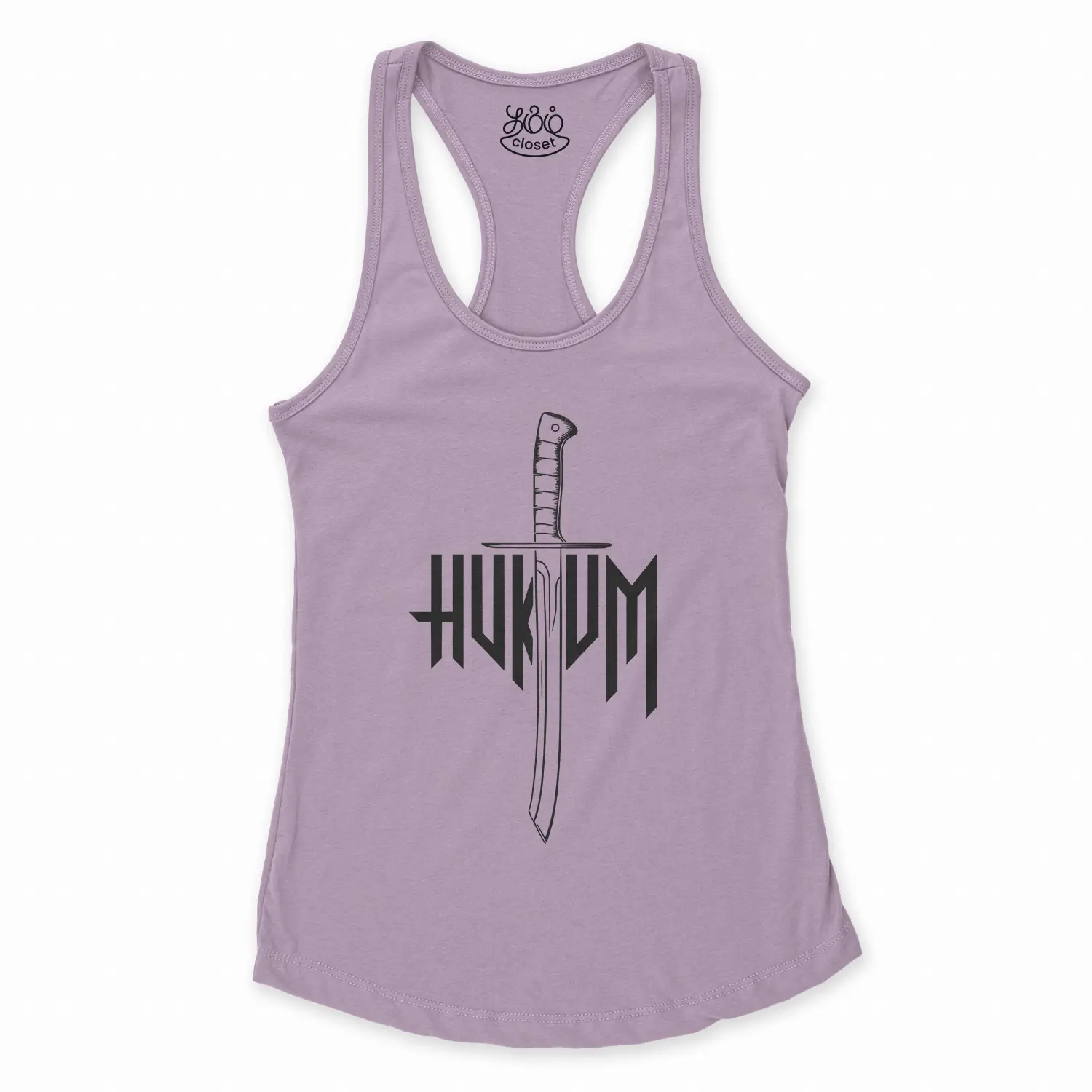 Hukum (Black) Women's Racerback Tank in Lilac Color